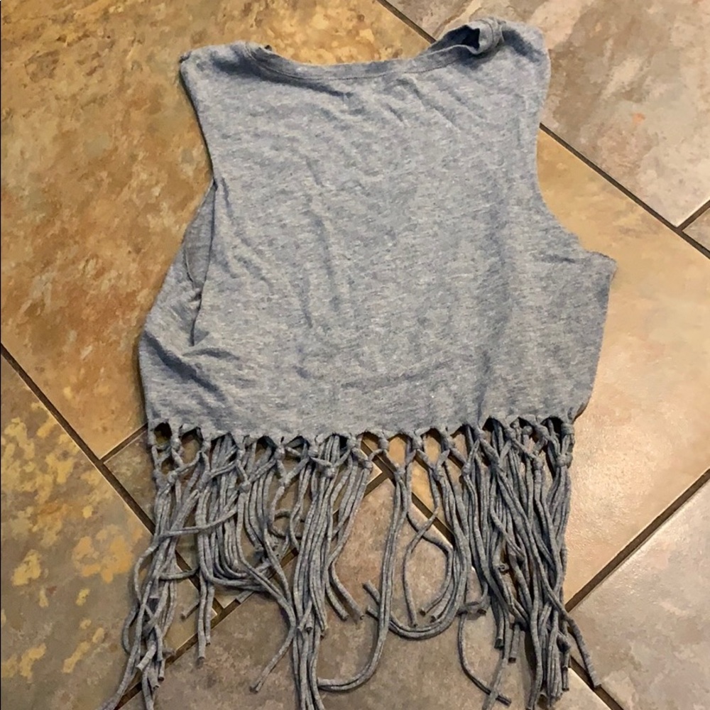 Hollister Womens XS Grey "Summer Daze" Fringe Tank - Picture 2 of 4